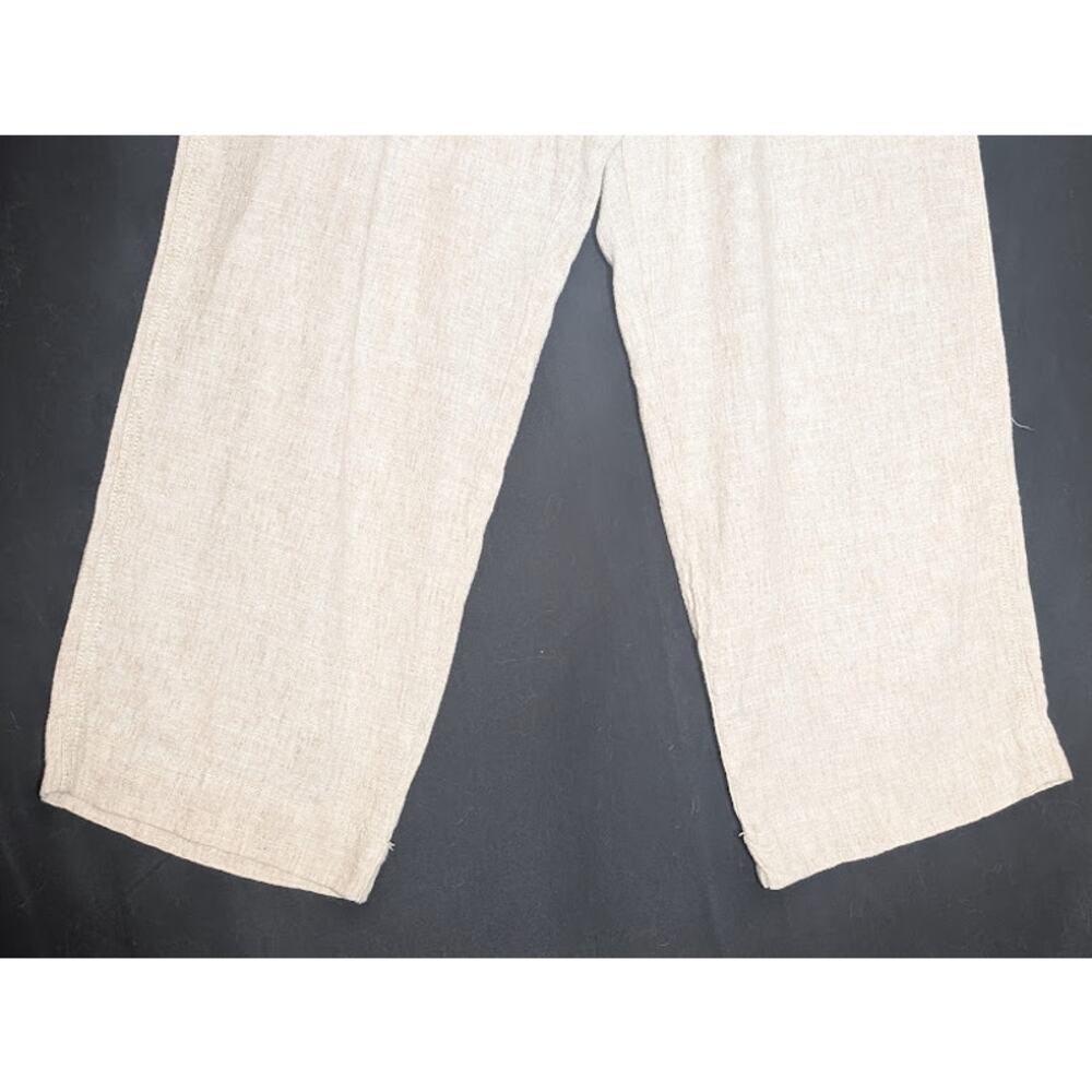 BRIGGS Womens Large Linen blend pull On Tan Pants Minimalist hippie natural - Picture 2 of 8